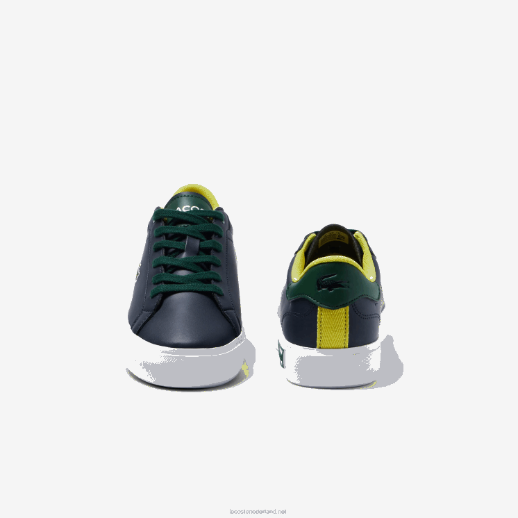 Lacoste powercourt synthetische sneaker met gepofte hak 0828H3332 marine & groen 2s3 junioren