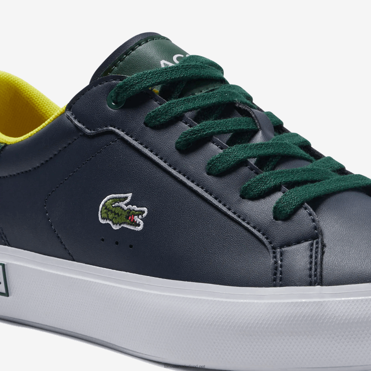 Lacoste powercourt synthetische sneaker met gepofte hak 0828H3332 marine & groen 2s3 junioren