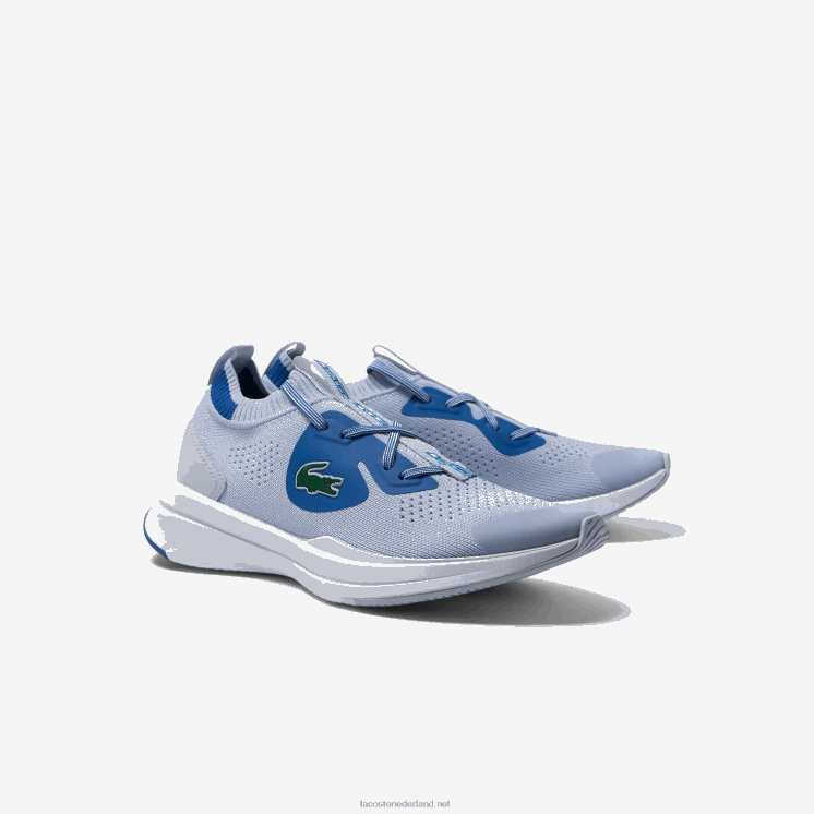 Lacoste run spin gebreide stoffen sneakers 0828H3312 lichtblauw 52c junioren