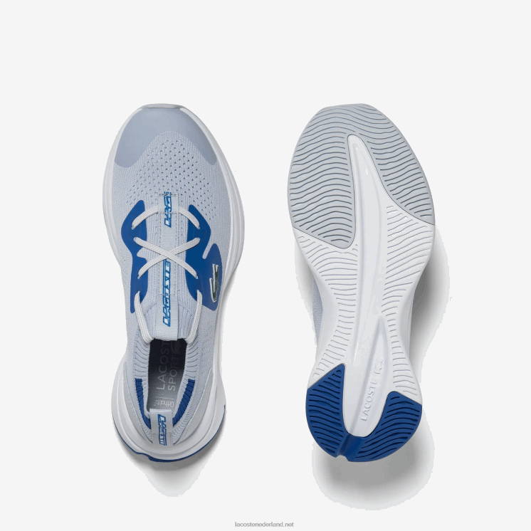 Lacoste run spin gebreide stoffen sneakers 0828H3312 lichtblauw 52c junioren