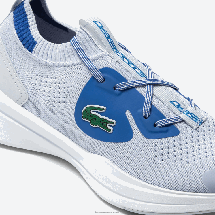 Lacoste run spin gebreide stoffen sneakers 0828H3312 lichtblauw 52c junioren