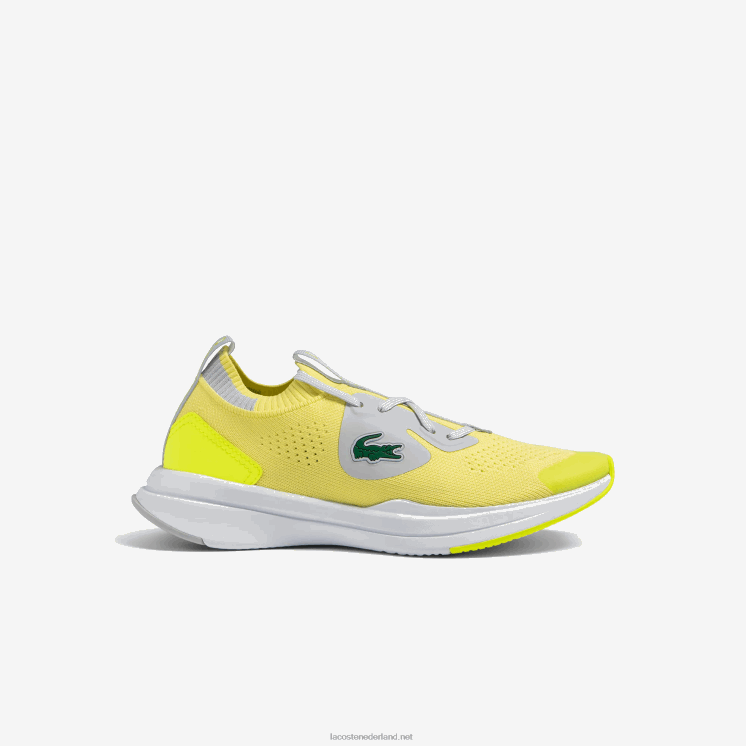 Lacoste run spin gebreide stoffen sneakers 0828H3313 geel/bruin 382 junioren