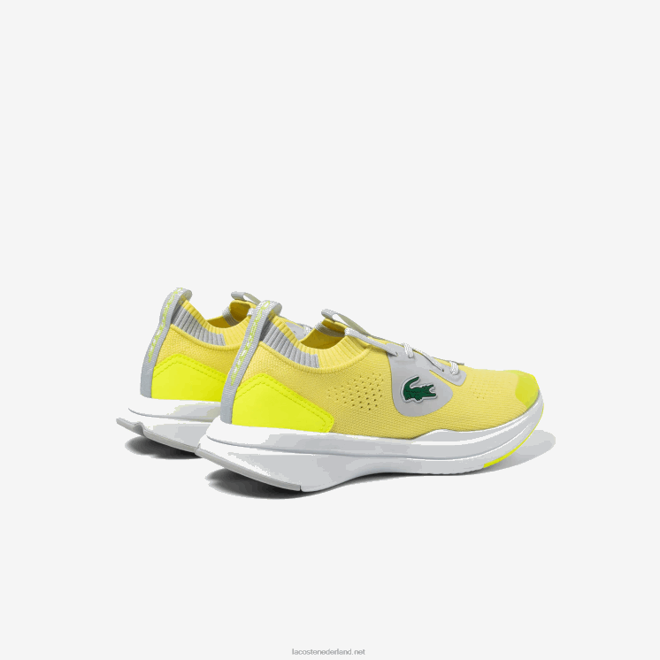 Lacoste run spin gebreide stoffen sneakers 0828H3313 geel/bruin 382 junioren