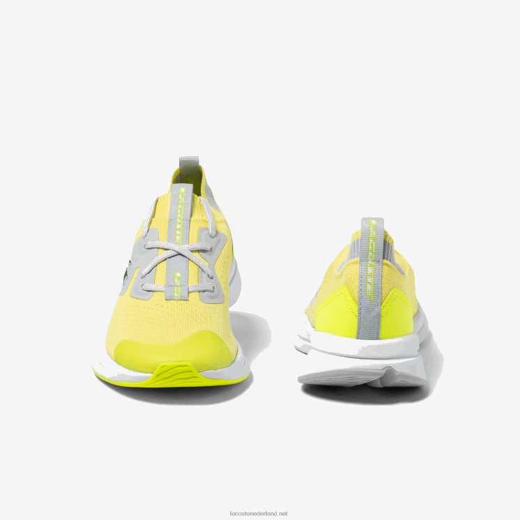 Lacoste run spin gebreide stoffen sneakers 0828H3313 geel/bruin 382 junioren