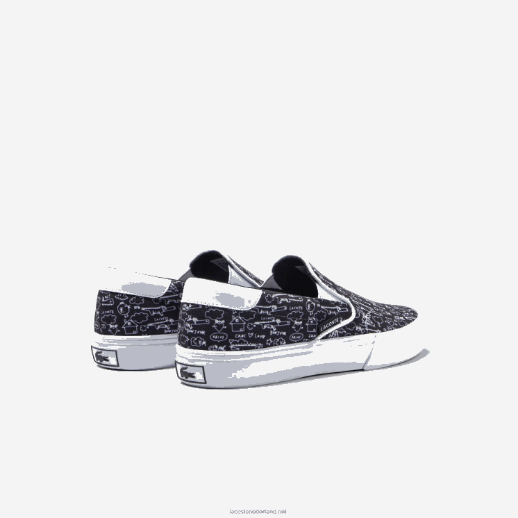 Lacoste spring serve textiel instapper 0828H3322 zwart-wit 312 junioren