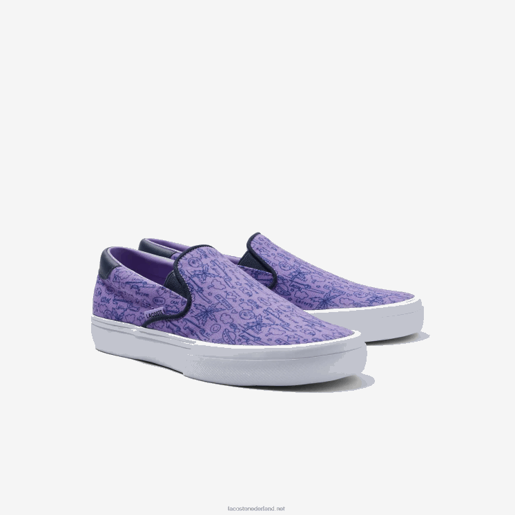 Lacoste spring serve textiel instapper 0828H3323 paars wit 84x junioren