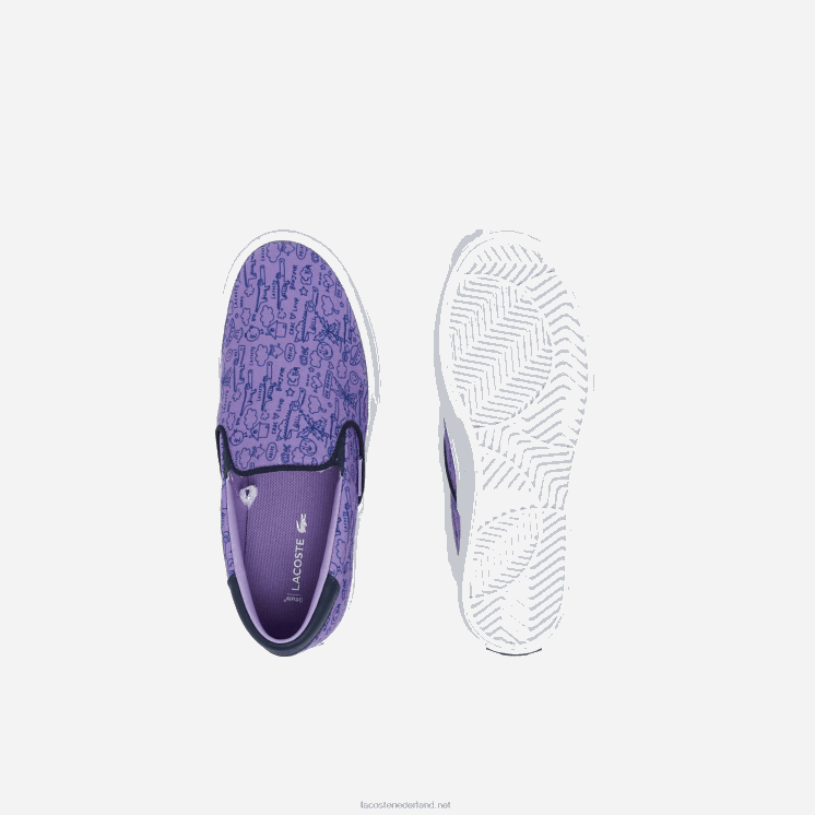 Lacoste spring serve textiel instapper 0828H3323 paars wit 84x junioren
