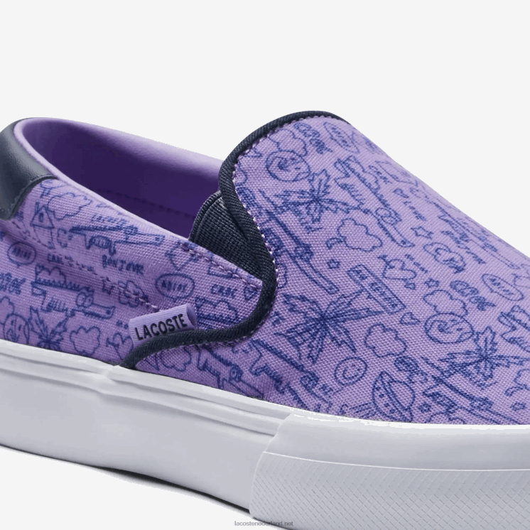 Lacoste spring serve textiel instapper 0828H3323 paars wit 84x junioren