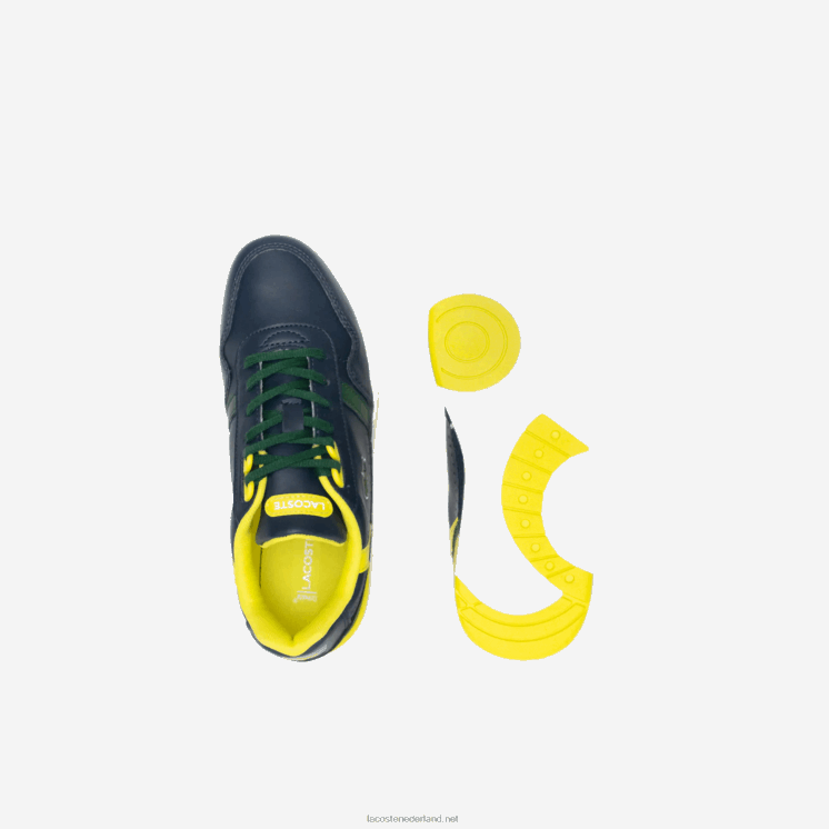Lacoste t-clip synthetische kleur-pop sneakers 0828H3315 marine & groen 2s3 junioren