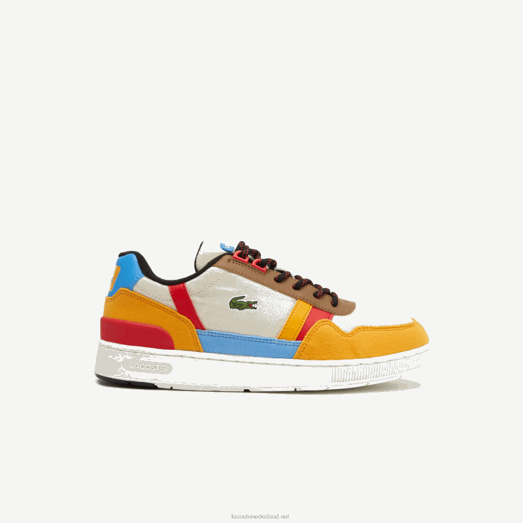 Lacoste t-clip synthetische winterschoenen voor buiten 0828H3334 gebroken wit & geel ht3 junioren