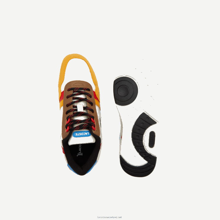 Lacoste t-clip synthetische winterschoenen voor buiten 0828H3334 gebroken wit & geel ht3 junioren