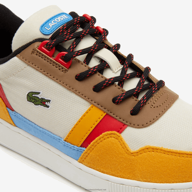 Lacoste t-clip synthetische winterschoenen voor buiten 0828H3334 gebroken wit & geel ht3 junioren