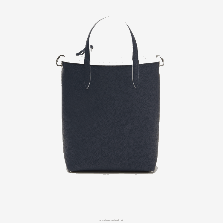 Lacoste anna omkeerbare draagtas van gecoat canvas 0828H2780 farine blauw nuit l44 vrouwen