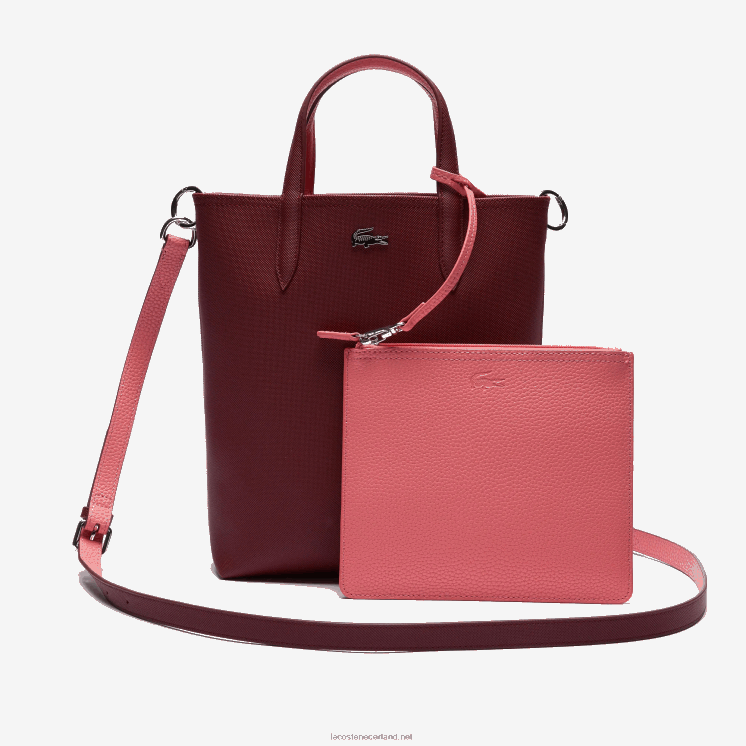 Lacoste anna omkeerbare draagtas van gecoat canvas 0828H2781 peryleen amaryllis g45 vrouwen