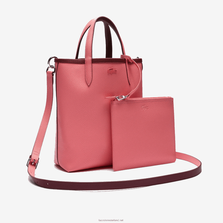 Lacoste anna omkeerbare draagtas van gecoat canvas 0828H2781 peryleen amaryllis g45 vrouwen