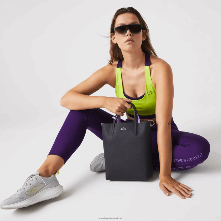Lacoste anna omkeerbare draagtas van gecoat canvas 0828H2783 abimes neva k56 vrouwen
