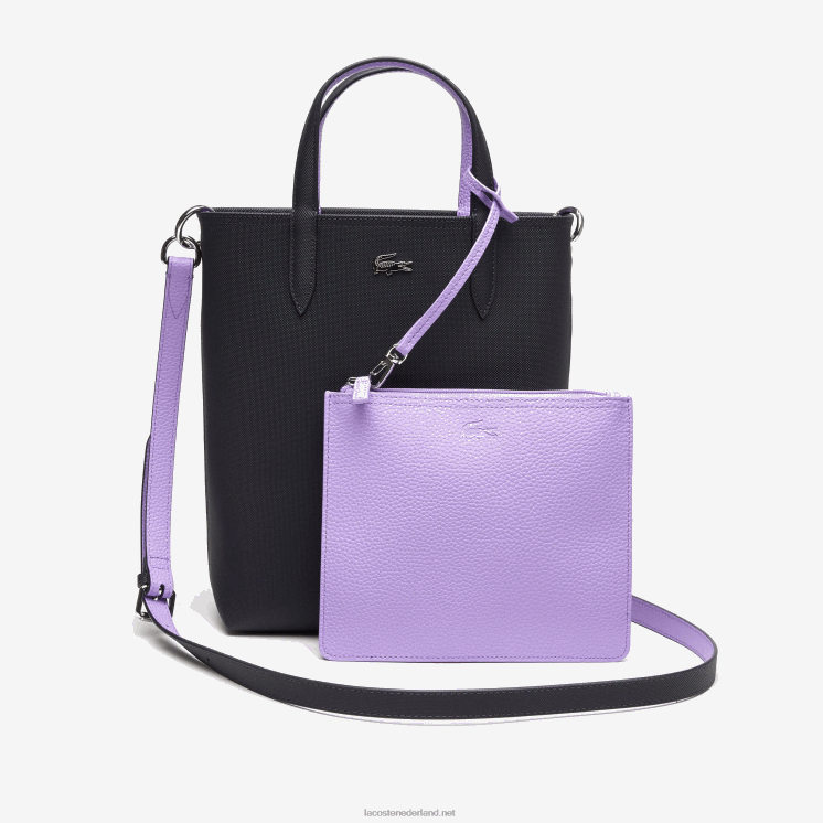 Lacoste anna omkeerbare draagtas van gecoat canvas 0828H2783 abimes neva k56 vrouwen