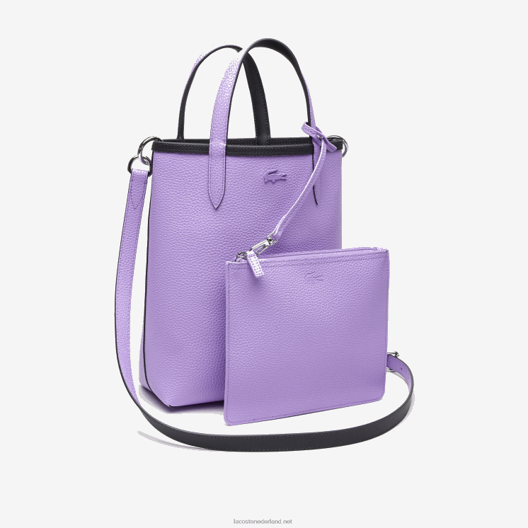 Lacoste anna omkeerbare draagtas van gecoat canvas 0828H2783 abimes neva k56 vrouwen
