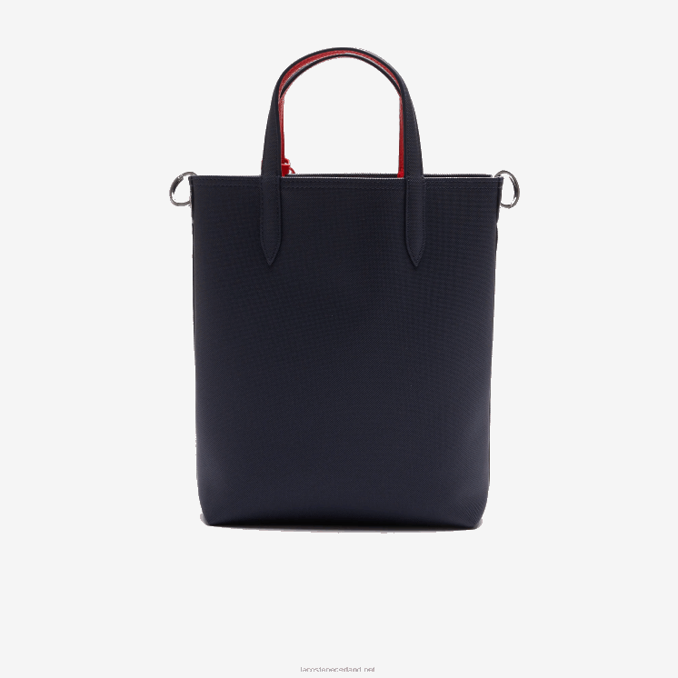 Lacoste anna omkeerbare draagtas van gecoat canvas 0828H2818 marine 166 rood 240 b50 vrouwen