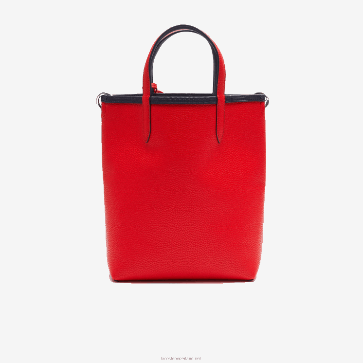Lacoste anna omkeerbare draagtas van gecoat canvas 0828H2818 marine 166 rood 240 b50 vrouwen