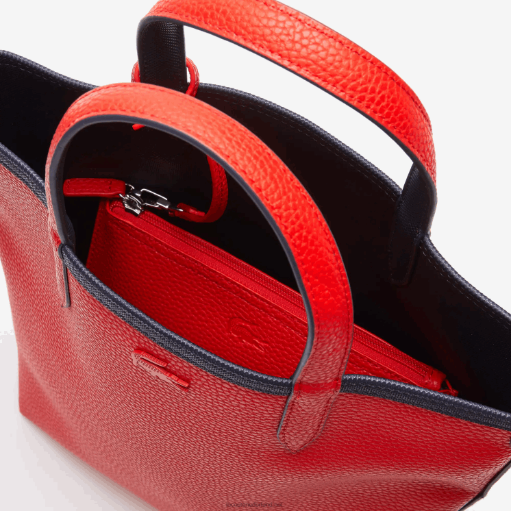 Lacoste anna omkeerbare draagtas van gecoat canvas 0828H2818 marine 166 rood 240 b50 vrouwen
