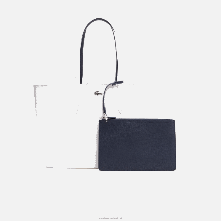 Lacoste anna omkeerbare tweekleurige draagtas 0828H2776 farine blauw nuit l44 vrouwen