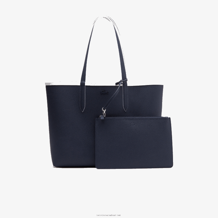 Lacoste anna omkeerbare tweekleurige draagtas 0828H2776 farine blauw nuit l44 vrouwen