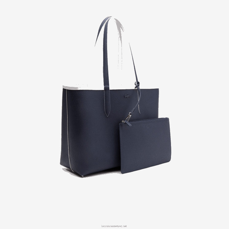 Lacoste anna omkeerbare tweekleurige draagtas 0828H2776 farine blauw nuit l44 vrouwen