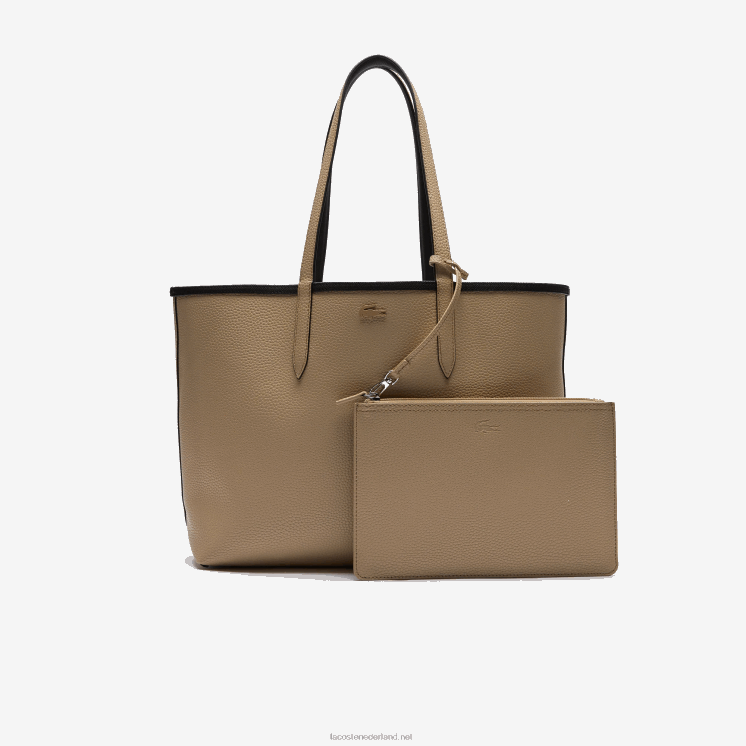 Lacoste anna omkeerbare tweekleurige draagtas 0828H2824 zwarte krema a91 vrouwen