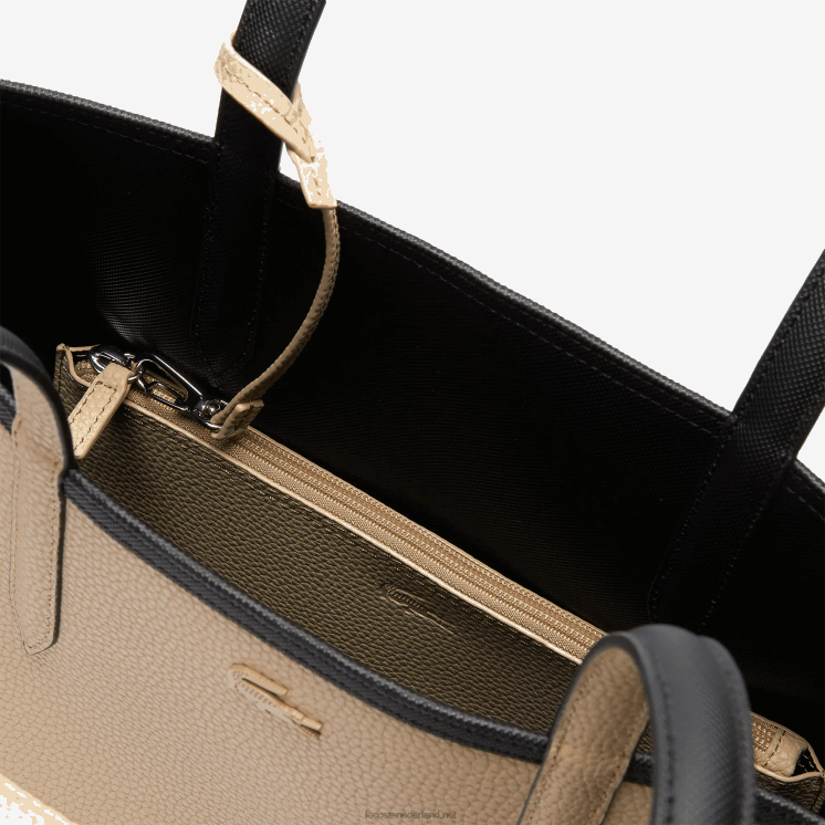 Lacoste anna omkeerbare tweekleurige draagtas 0828H2824 zwarte krema a91 vrouwen