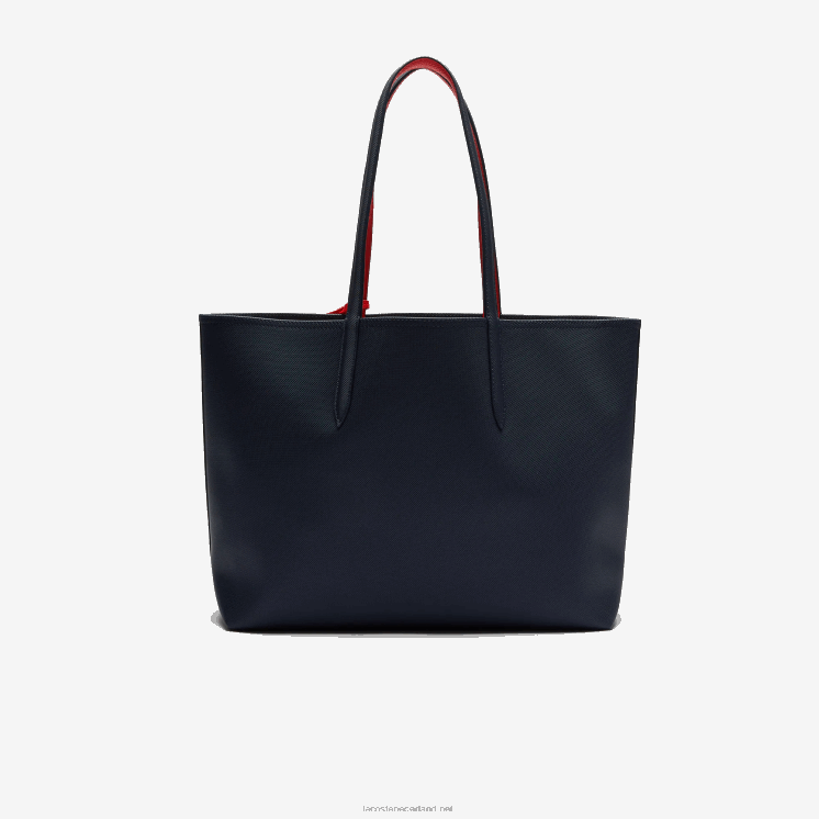 Lacoste anna omkeerbare tweekleurige draagtas 0828H2828 marine 166 rood 240 b50 vrouwen