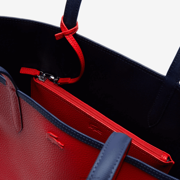 Lacoste anna omkeerbare tweekleurige draagtas 0828H2828 marine 166 rood 240 b50 vrouwen