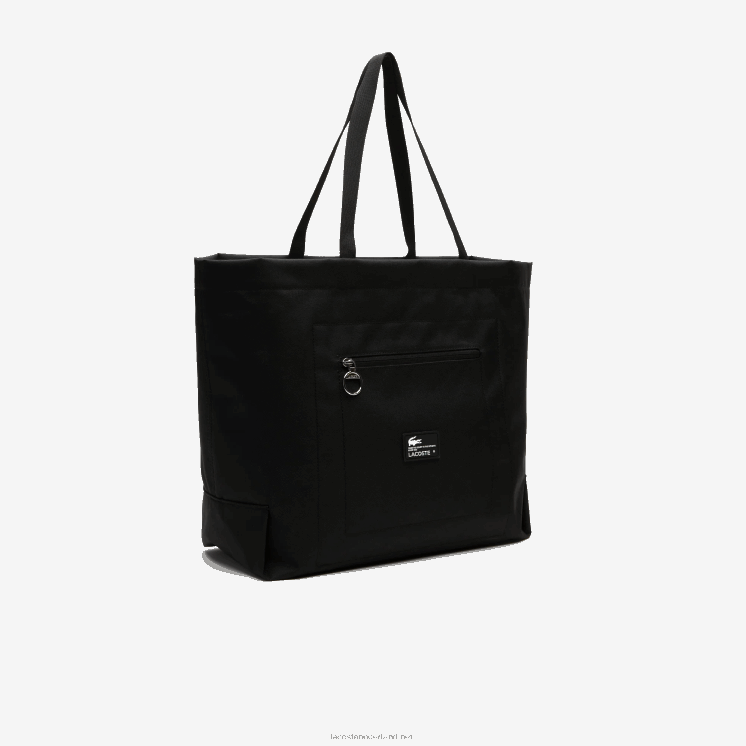 Lacoste contrasterende oversized draagtas met merkaccent 0828H1947 zwarte patch l51 vrouwen