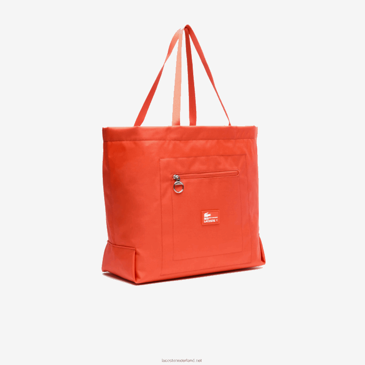 Lacoste contrasterende oversized draagtas met merkaccent 0828H1948 pasta l35 vrouwen