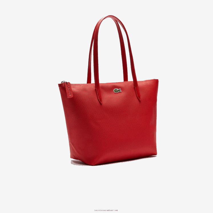 Lacoste l.12.12 concept kleine draagtas met ritssluiting 0828H2803 hoog risico rood 883 vrouwen