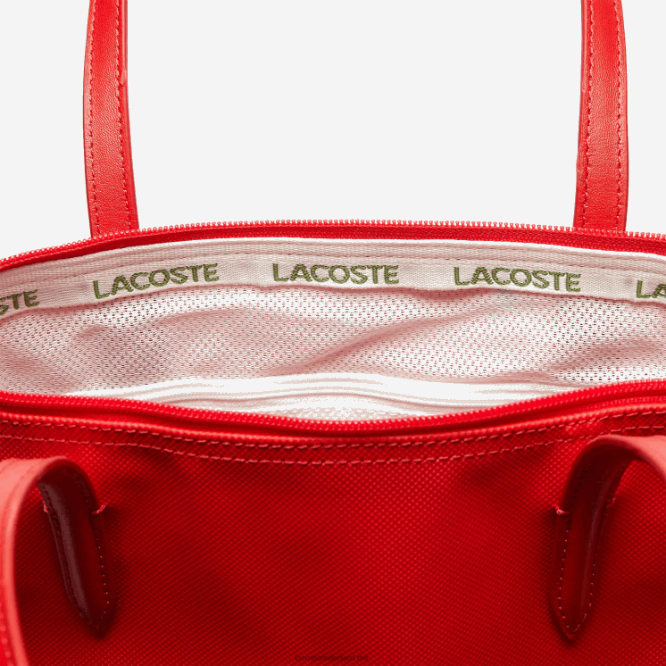 Lacoste l.12.12 concept kleine draagtas met ritssluiting 0828H2803 hoog risico rood 883 vrouwen