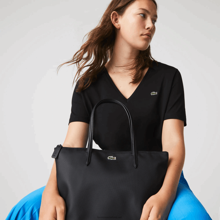 Lacoste l.12.12 concept kleine draagtas met ritssluiting 0828H2804 zwart 000 vrouwen