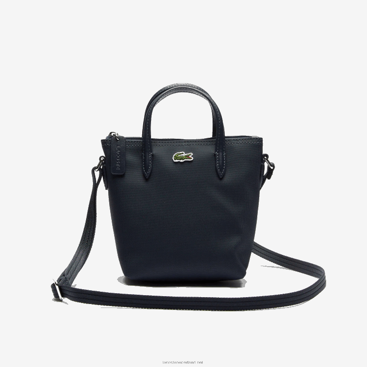 Lacoste l.12.12 concept petit pique gecoat canvas mini draagtas met rits 0828H2819 zonsverduistering 141 vrouwen