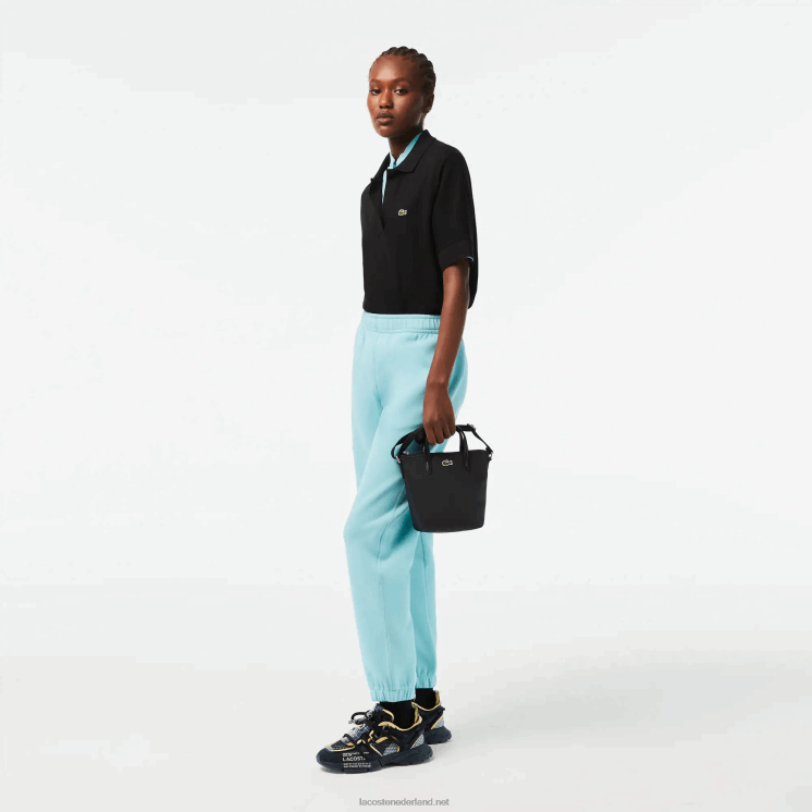 Lacoste l.12.12 concept petit pique gecoat canvas mini draagtas met rits 0828H2820 zwart 000 vrouwen