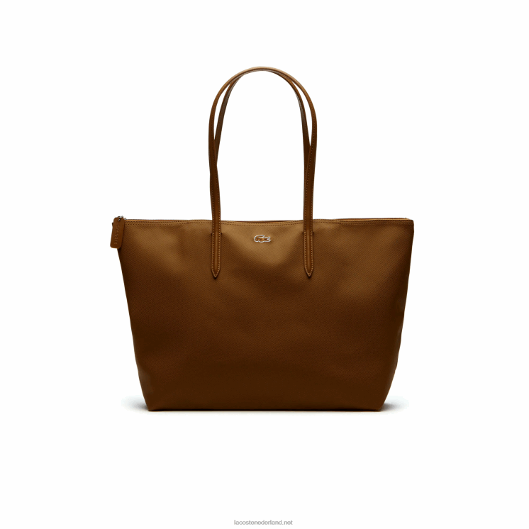 Lacoste l.12.12 draagtas met ritssluiting 0828H2768 goudbruin 397 vrouwen