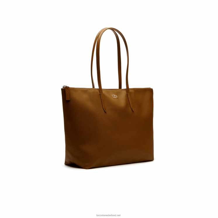 Lacoste l.12.12 draagtas met ritssluiting 0828H2768 goudbruin 397 vrouwen
