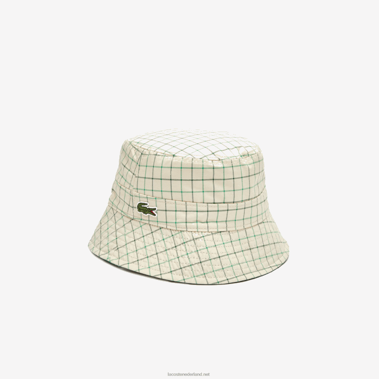 Lacoste Heritage omkeerbare vaste of geruite emmer 0828H2929 beige groen epp vrouwen