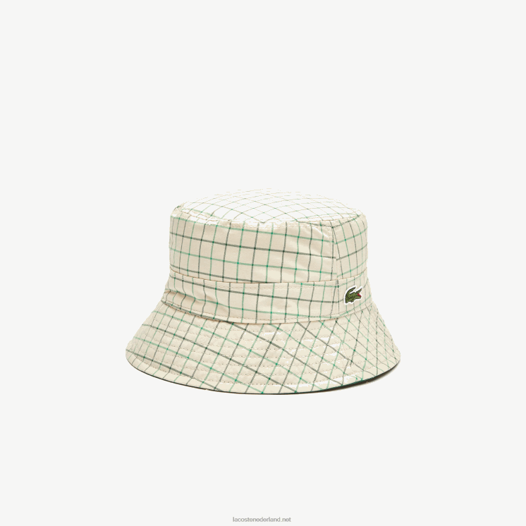 Lacoste Heritage omkeerbare vaste of geruite emmer 0828H2929 beige groen epp vrouwen