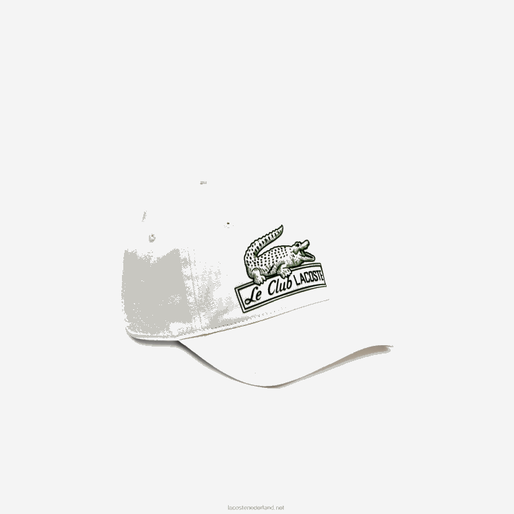 Lacoste vintage pet met krokodillenprint 0828H2897 wit 70v vrouwen