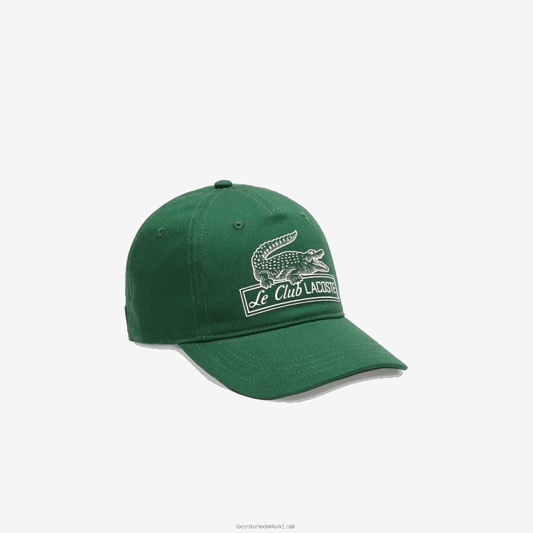 Lacoste vintage pet met krokodillenprint 0828H2898 groen 132 vrouwen