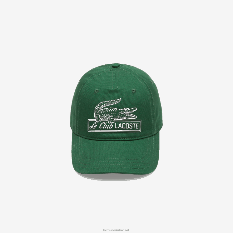 Lacoste vintage pet met krokodillenprint 0828H2898 groen 132 vrouwen