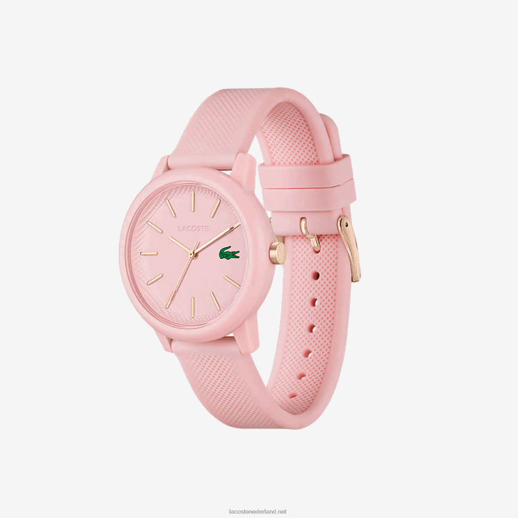 Lacoste 12.12 roze horloge met siliconen band 0828H2909 roze 000 vrouwen