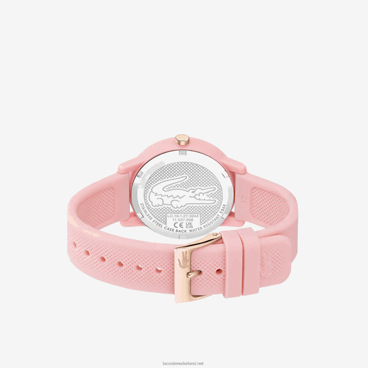 Lacoste 12.12 roze horloge met siliconen band 0828H2909 roze 000 vrouwen