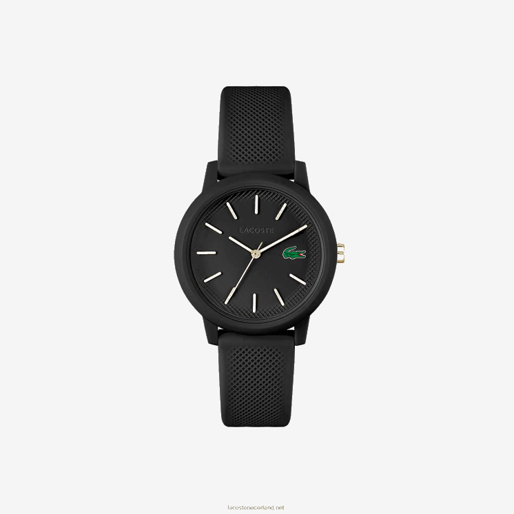 Lacoste Horloge met zwarte siliconen band 12.12 0828H2910 zwart 000 vrouwen
