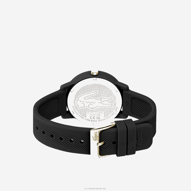 Lacoste Horloge met zwarte siliconen band 12.12 0828H2910 zwart 000 vrouwen